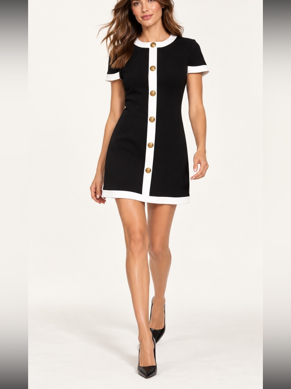 Alice + Olivia Women’s Coley Button Mini Shift Dress Size 0 NWT $440